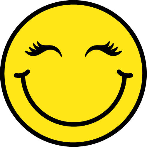 (s283-1-2D) Emoji Smiley Face Yellow & Black