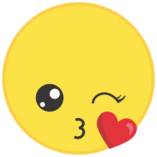 (s283-2-1G) Emoji Smiley Kissy Face