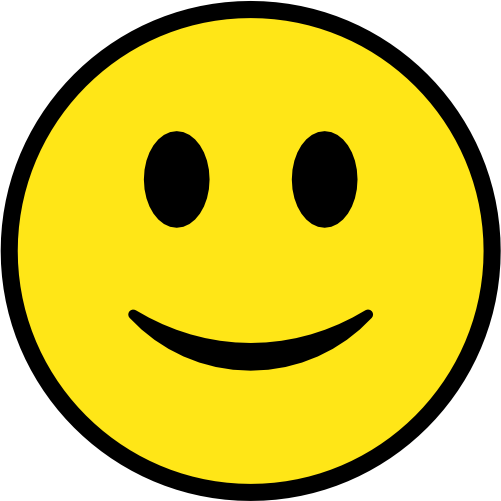 (s283-1-2G) Emoji Smiley Face Yellow & Black