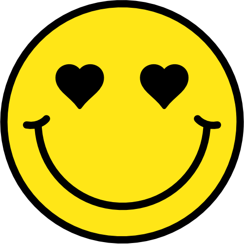 (s283-1-2H) Emoji Smiley Face Yellow & Black