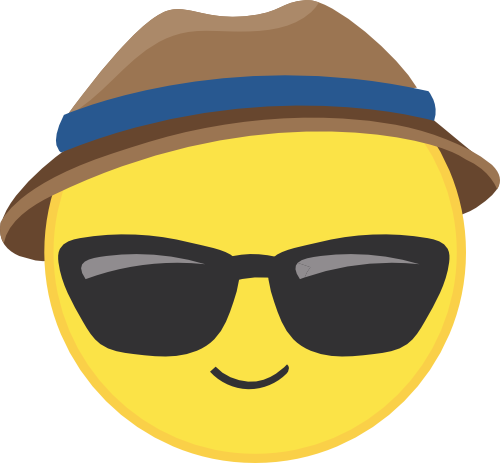 (s283-2-1Q) Emoji Face Fedora Sunglasses