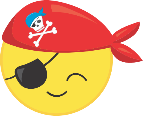 (s283-2-1R) Pirate Emoji Face