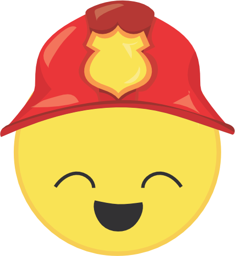 (s283-2-1S) Fireman Emoji Face
