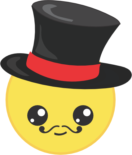 (s283-2-1U) Gentleman Emoji Face