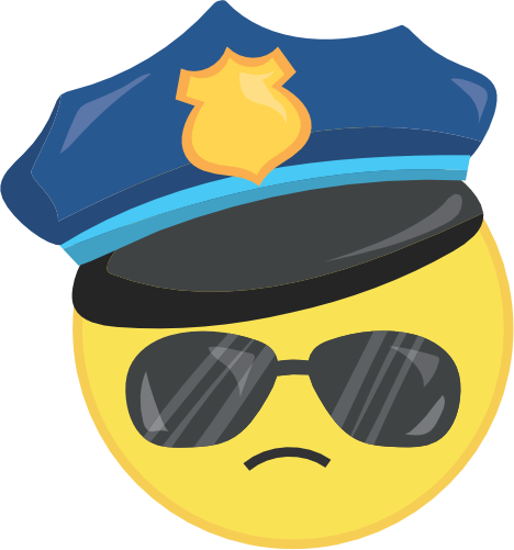 (s283-2-1Y) Police Officer Emoji Face