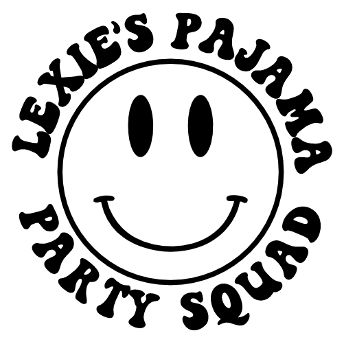 (283-03) Emoji Smiley Face Slumber Party Squad Crew Custom Text