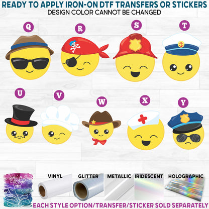 (s283) Emojis Emoji Face Printed Heat Transfer or Sticker