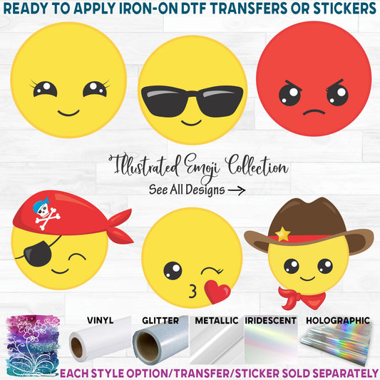 (s283-2) Full Color Illustrated Emoji Emoticon Collection 25 Style Options