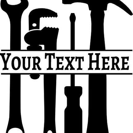 (288-A) Tools Handyman Split Name Custom Text