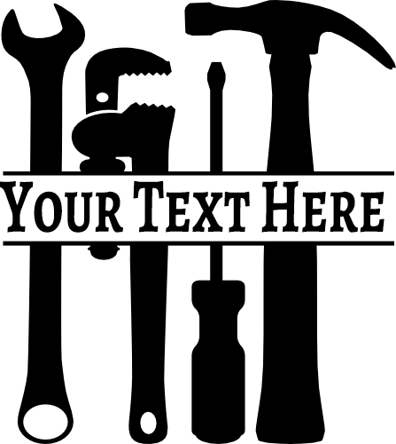 (288-A) Tools Handyman Split Name Custom Text