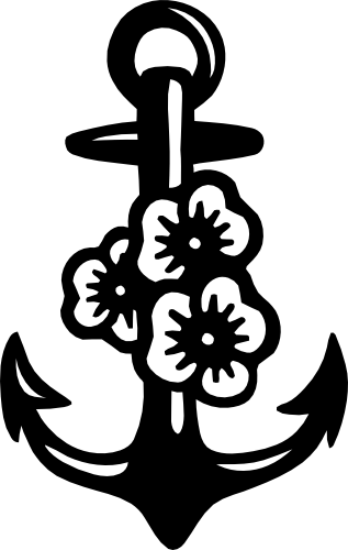 (s028-1-D) Anchor Nautical with Flowers