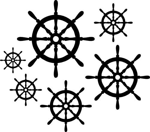 (028-01-G) Ship Wheel Set Assorted or Same Sizes