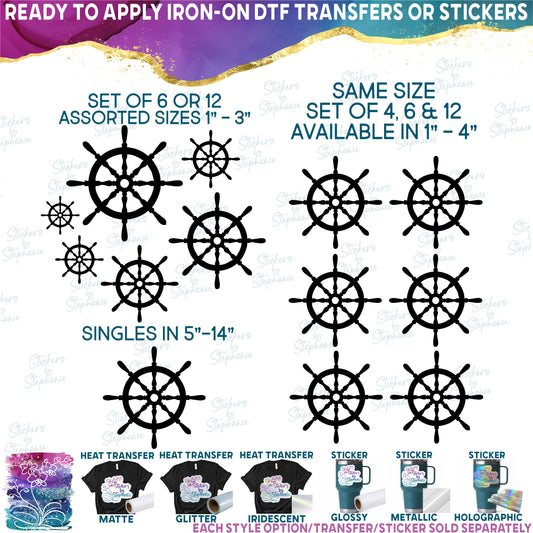 (s028-1-G) Ship Wheel Set or Single