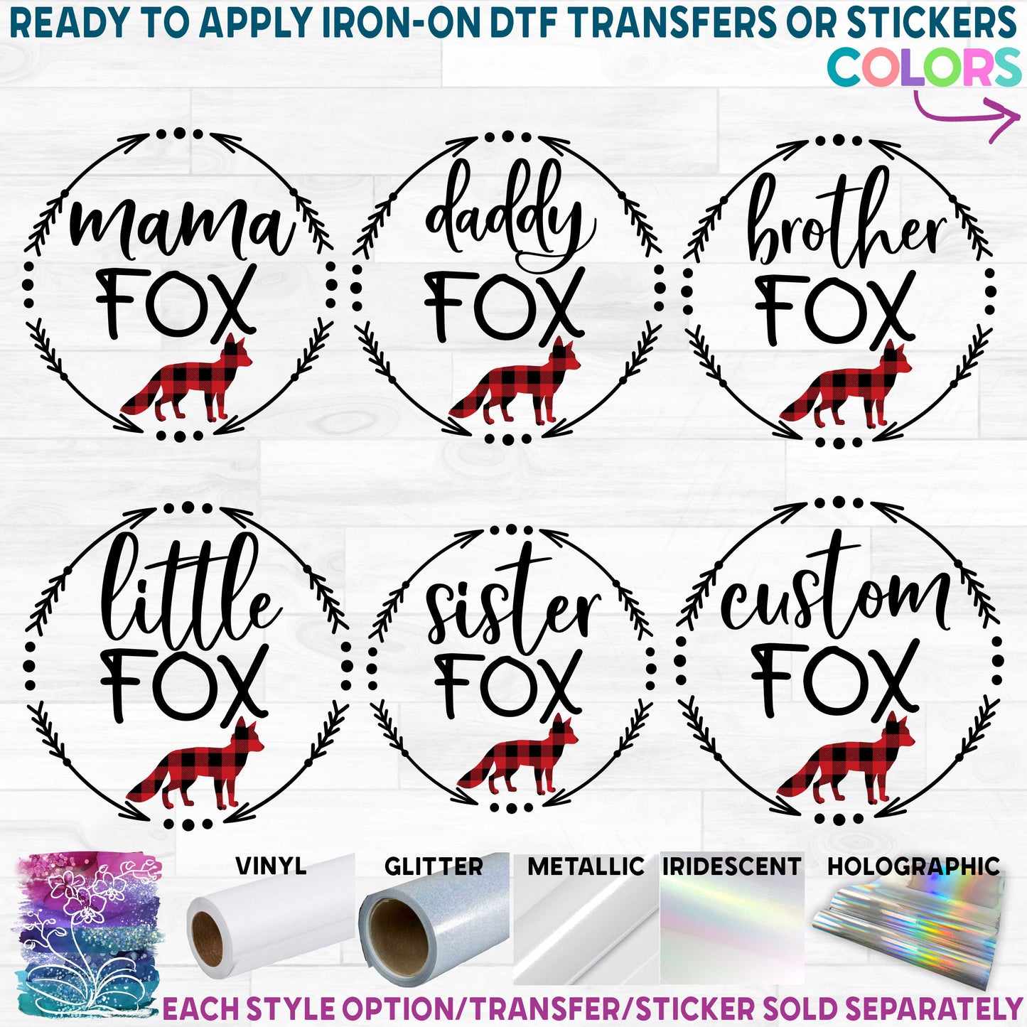 (s290-B) Fox Family Arrows Mama, Family Custom Text