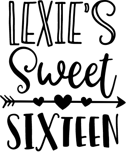 (292-C) Custom Name Sweet 16 Sweet Sixteen Custom Text