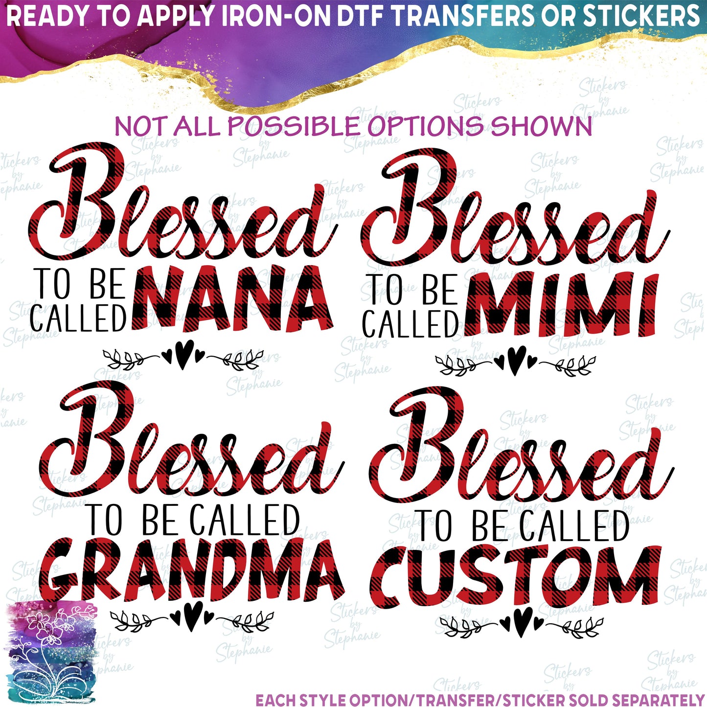 (s293-C1) Blessed to Be Called Custom Text Buffalo Plaid