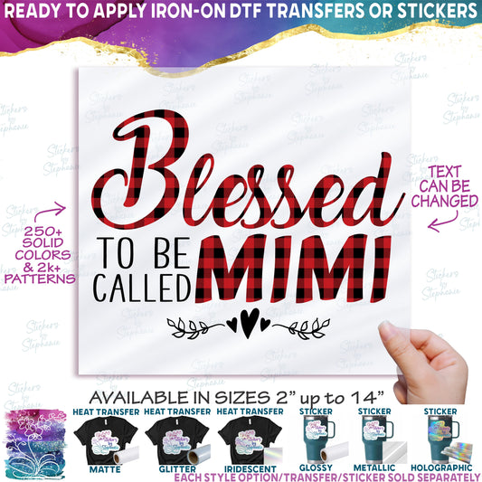 (s293-C1) Blessed to Be Called Custom Text Buffalo Plaid