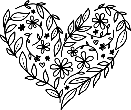 (293-J-1) Flower Floral Heart