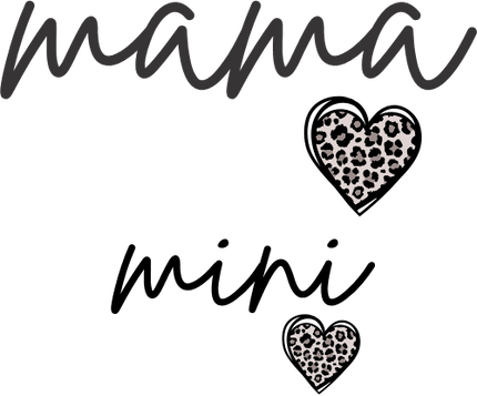 (s294-B) Mama Mini Leopard Heart Set