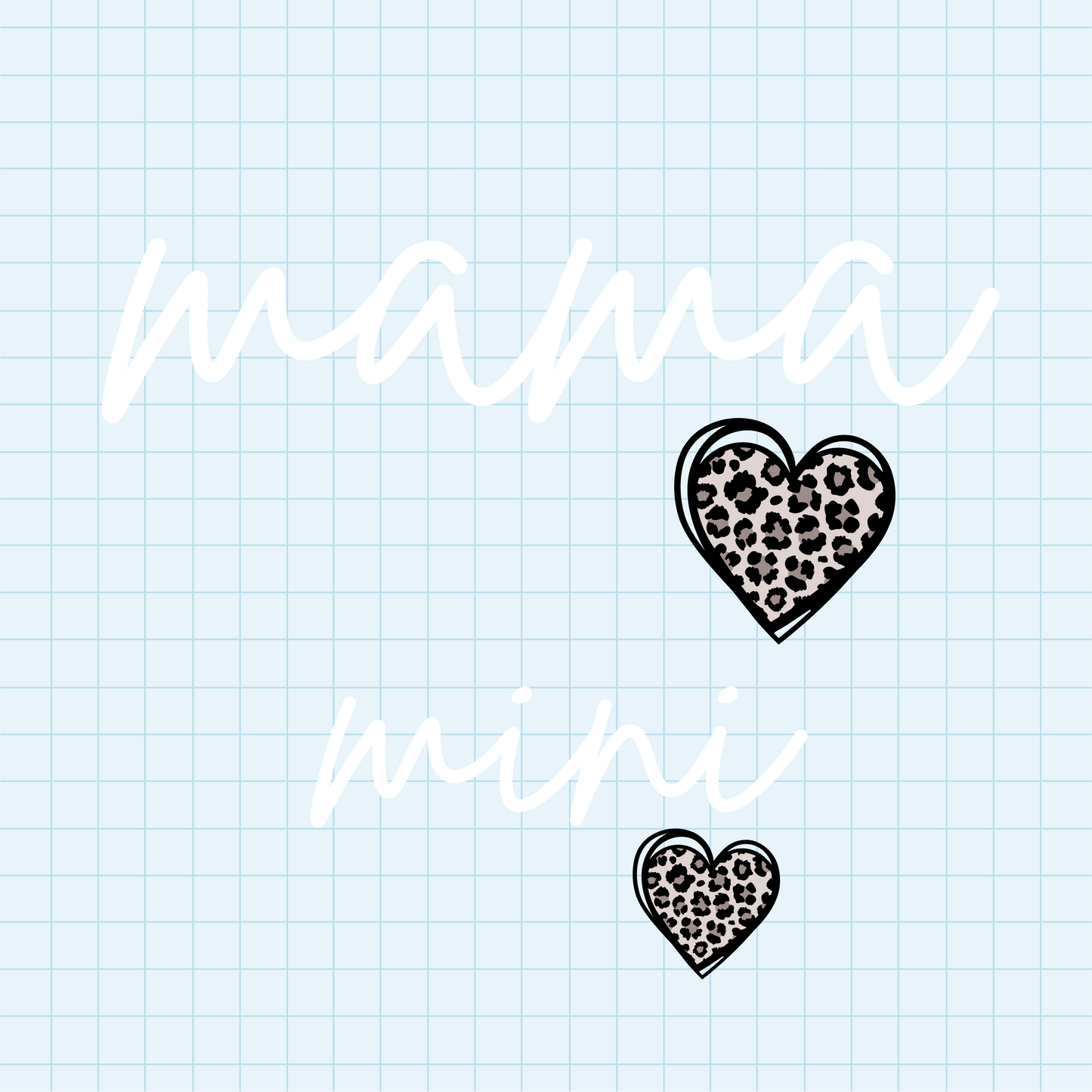 (s294-B) Mama Mini Leopard Heart Set