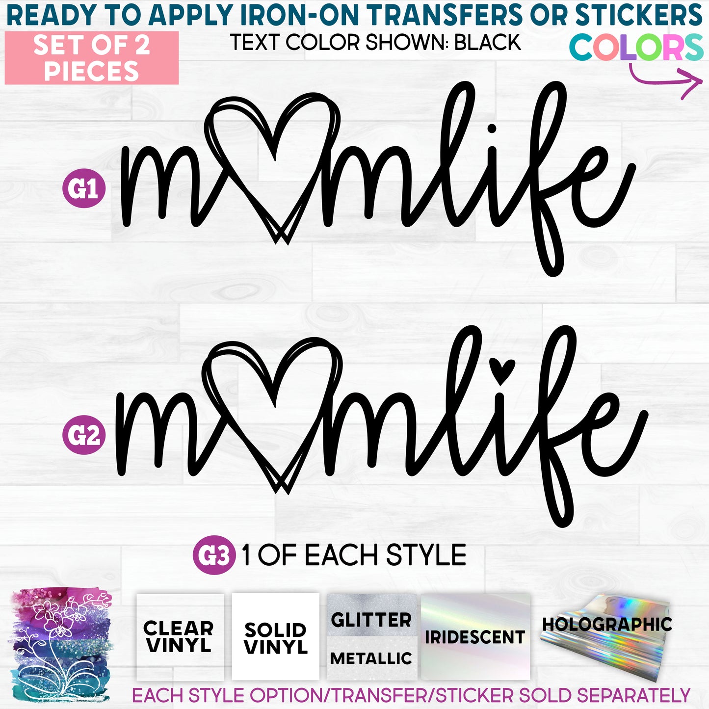 s294-G Momlife Made-to-Order Iron-On Transfer or Sticker