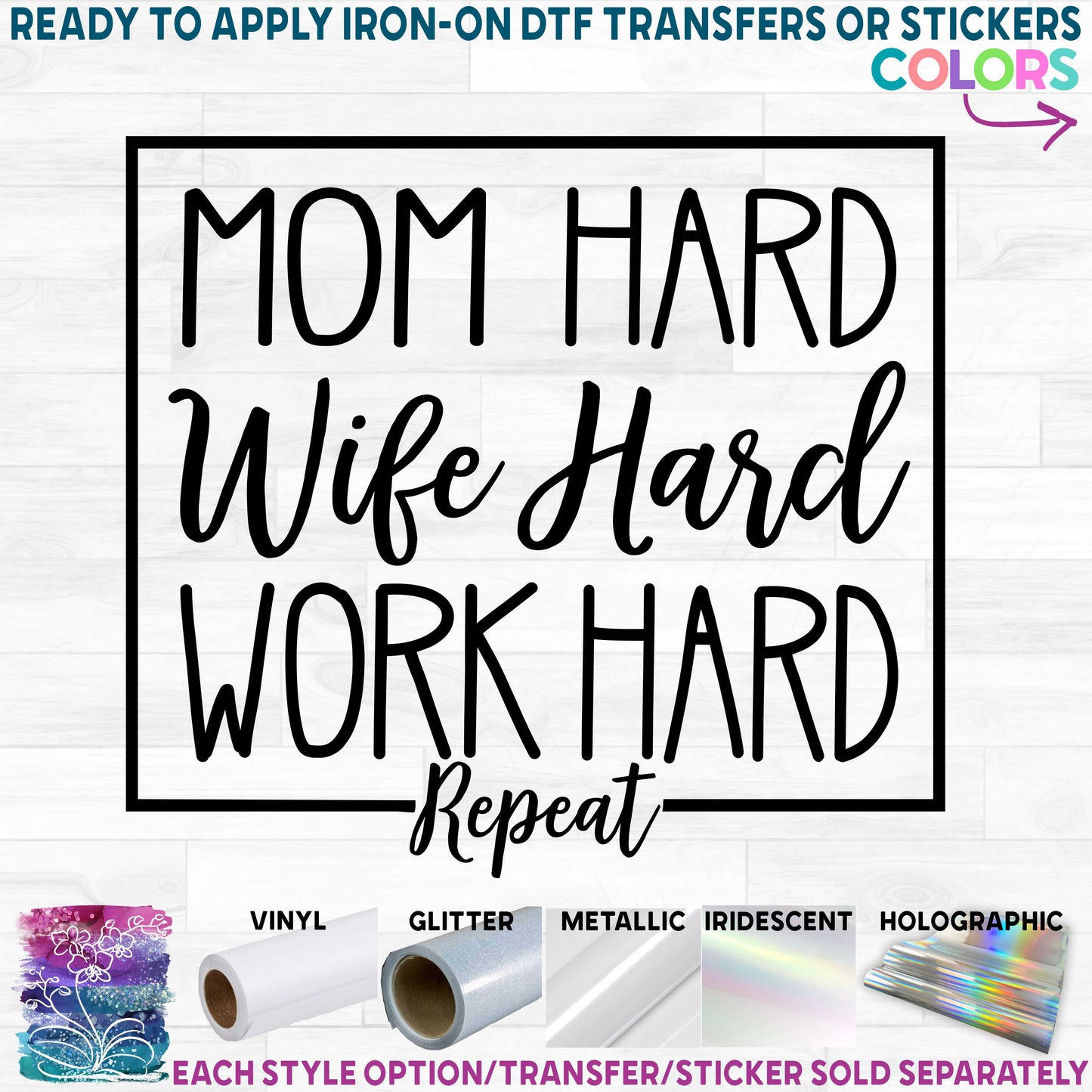 (s294-U) Mom Hard Wife Hard Work Hard Repeat