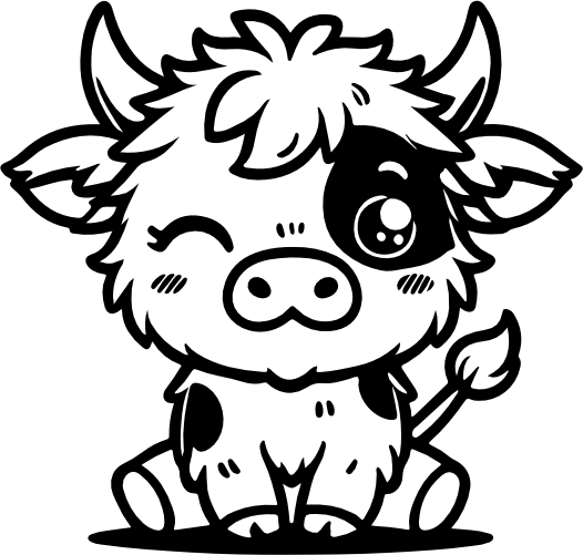 (003-02-3C) Cute Baby Cow