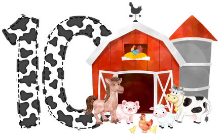 (s003-16-B)  Red Barn Farm Animals 1, 2 Any Age