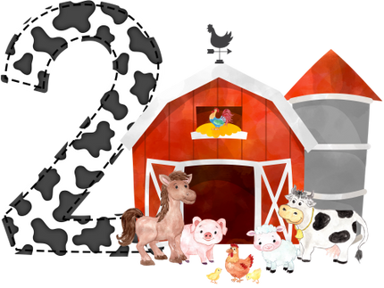 (s003-16-B)  Red Barn Farm Animals 1, 2 Any Age