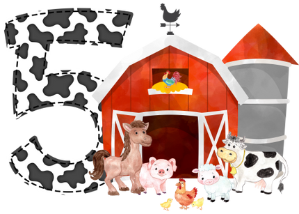 (s003-16-B)  Red Barn Farm Animals 1, 2 Any Age