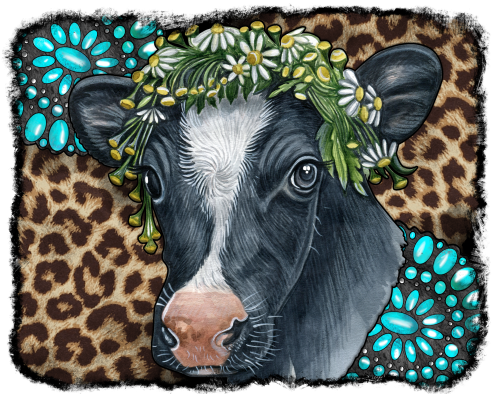 (s003-02-2B) Cow Leopard Turquoise