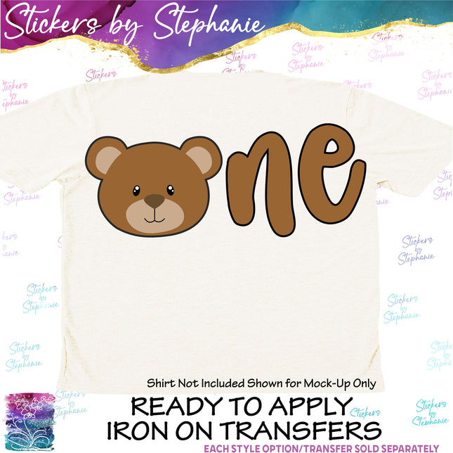 (s3-04-029) One Teddy Bear Face Iron-On Transfer