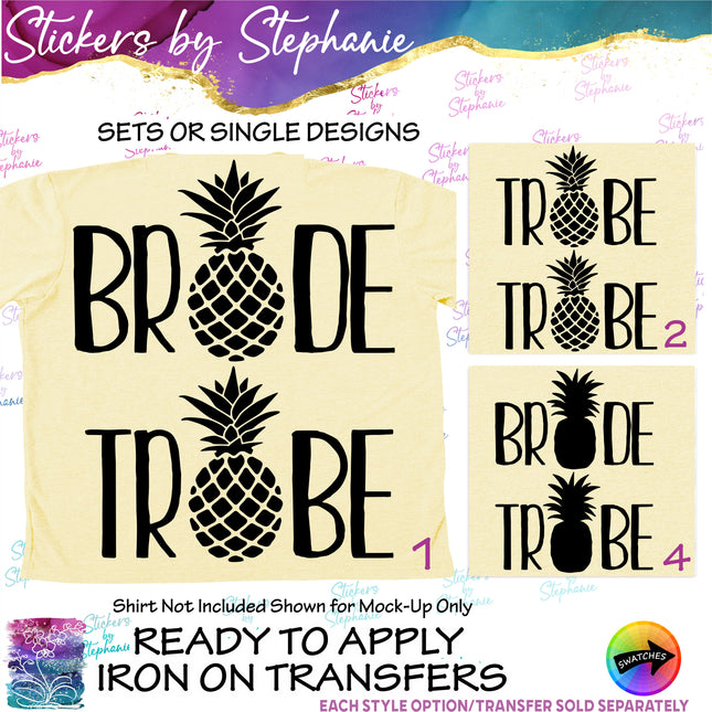 (s03-422) Bride Tribe Pineapple Iron-On Transfer