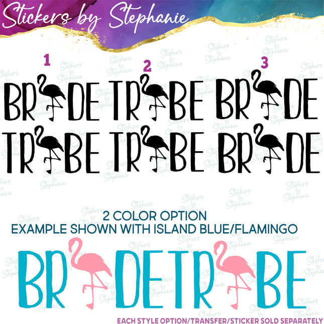 (s03-423) Bride Tribe Flamingo Iron-On Transfer