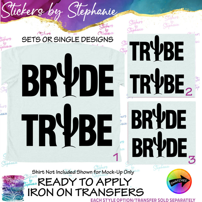 (s03-425) Bride Tribe Cactus Iron-On Transfer