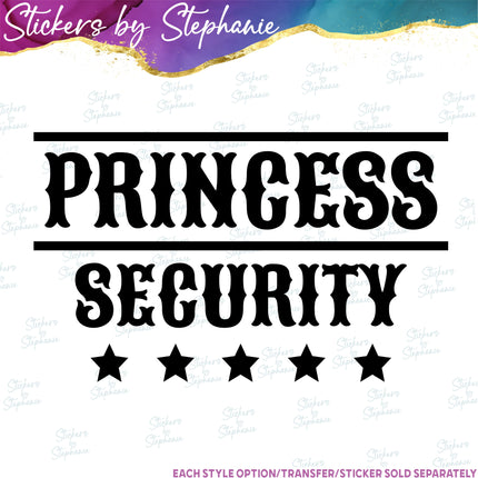 (s03-466) Princess Security Iron-On Transfer