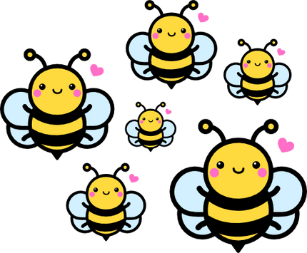 (s301-X) Bumble Honey Bee Set of Assorted Sizes