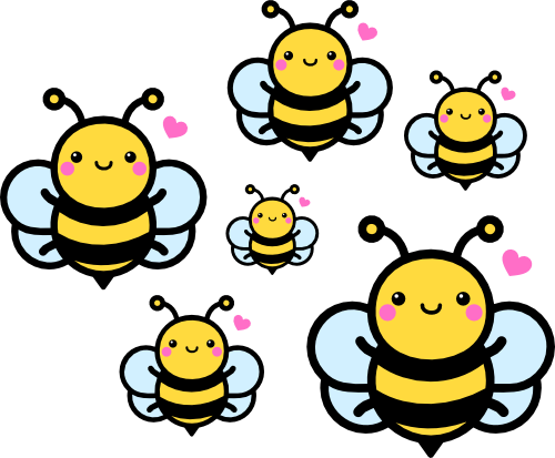 (s301-X) Bumble Honey Bee Set of Assorted Sizes