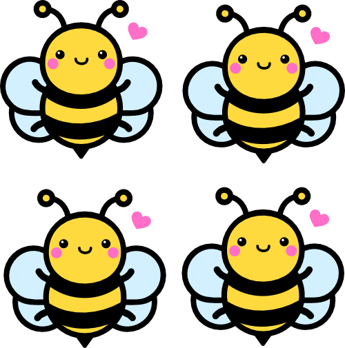 (s301-X) Bumble Honey Bee Set of Assorted Sizes