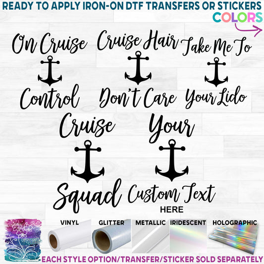 (s303-1B) Cruise Hair Don't Care On Cruise Control Cruise Squad Family Oh Ship Cruise Custom Text