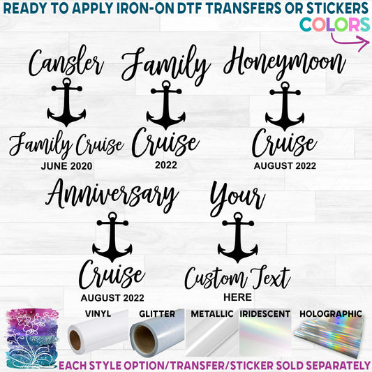 (s303-1A) Anniversary Cruise Honeymoon Family Custom Text