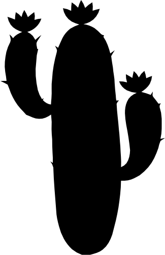 (s304-F) Cactus Silhouette