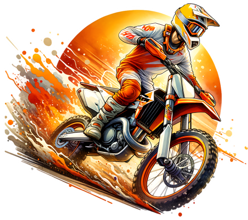 (307-01-2O) Watercolor Motocross