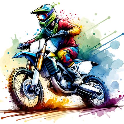 (307-01-2Q) Watercolor Motocross