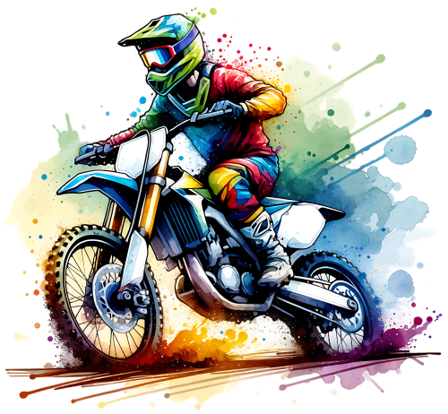 (307-01-2Q) Watercolor Motocross