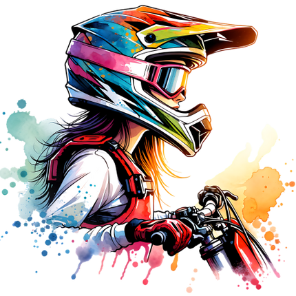 (307-01-2Y) Girl Watercolor Motocross