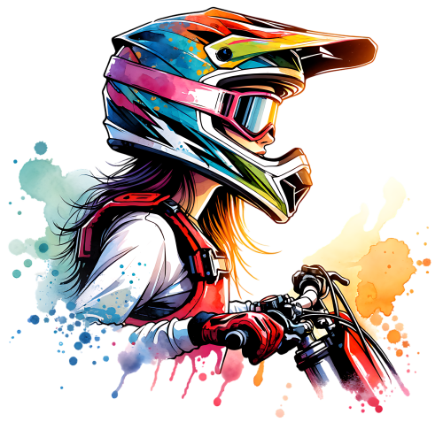 (307-01-2Y) Girl Watercolor Motocross