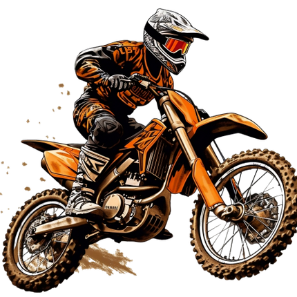 (307-01-3A) Watercolor Motocross