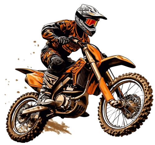 (307-01-3A) Watercolor Motocross