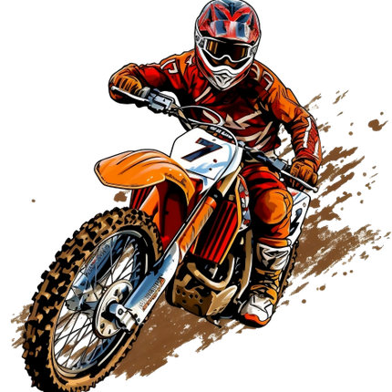 (307-01-3B) Watercolor Motocross